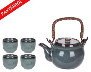 Gardenia japán stílusú kerámia teázó szett 5 darabos