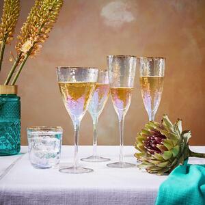 SMERALDA pezsgős pohár arany szegéllyel 250 ml, 6 db-os készlet