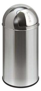 VEPA BINS Nyomófedeles szemetes, 40 l, fém, "Pushcan", VEPA BINS, rozsdamentes acél