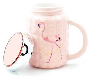 Bögre Fém Fedéllel Flamingo