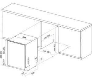Whirlpool AMW 4920/WH Beépíthető mikrohullámú sütő, 22L, 750W, Quartz grill