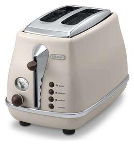 DeLonghi CTOV2103BG Kenyérpirító, 2 szeletes, 900 W, Vintage, Bézs