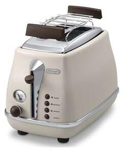 DeLonghi CTOV2103BG Kenyérpirító, 2 szeletes, 900 W, Vintage, Bézs