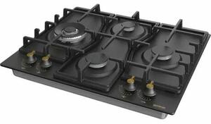 Gorenje GW6D42CLB Beépíthető gáz főzőlap, 60 cm, 4 főzőzóna, Fekete