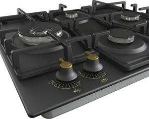Gorenje GW6D42CLB Beépíthető gáz főzőlap, 60 cm, 4 főzőzóna, Fekete