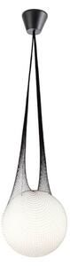 BORSA függőlámpa, fekete, opál, 30cm