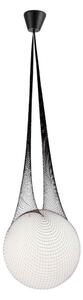 BORSA függőlámpa, fekete, opál, 40cm