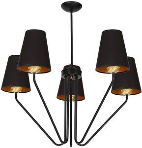 VICTORIA BLACK csillár, matt fekete, arany, 300W
