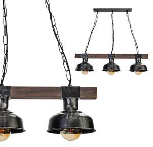 FARO függőlámpa, fekete, természetes fa, 180W