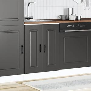 VidaXL Mosogató aljzat szekrény Kalmar fekete 60x46x81,5 cm műanyag fa