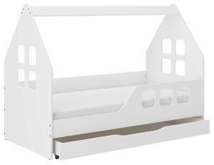 Hangulatos Házikó gyerekágy 160x80cm matraccal és ágyneműtartóval - jobbos