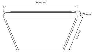 QUADRO LED mennyezeti lámpa, fehér, 38W