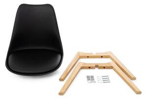 Retro 2 db fekete szék, bükkfa lábakkal - Bonami Essentials