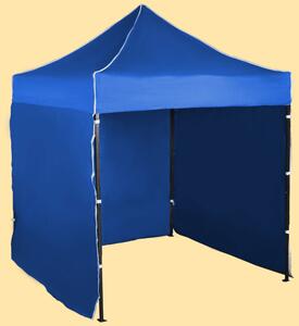 Gyorsan összecsukható sátor 2x2m – acél, Kék, 3 oldalfal
