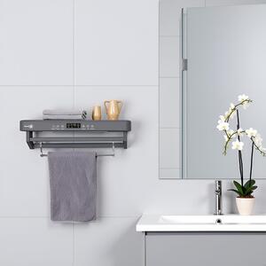 Elektromos törölköző szárító és sterilizáló, fürdőszobai vagy konyhai használatra, falra szerelhető, SZ60cm, 450W, ElectricSun PREMIUM Szürke