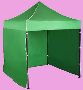 Gyorsan összecsukható sátor 2x2m – acél, Zöld, 3 oldalfal