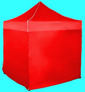 Gyorsan összecsukható sátor 2x2m – acél, Piros, 4 oldalfal