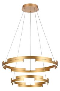 CASTLE arany színű LED függesztett lámpa, dupla gyűrűs design, 60W, 3600 lumen