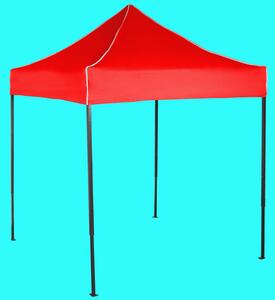 Gyorsan összecsukható sátor 2x2m – acél, Piros, Oldalfalak nélkül