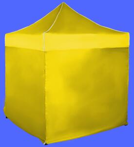 Gyorsan összecsukható sátor 2x2m – acél, Sárga, 4 oldalfal
