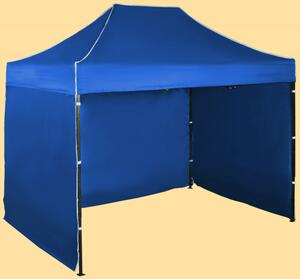 Gyorsan összecsukható sátor 2x3m – acél, Kék, 3 oldalfal