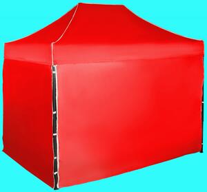 Gyorsan összecsukható sátor 2x3m – acél, Piros, 4 oldalfal