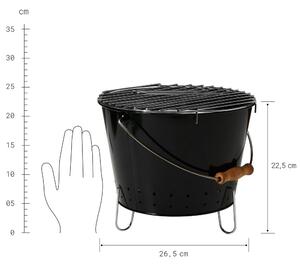 BBQ hordozható grillsütő, fekete