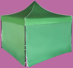Gyorsan összecsukható sátor 3x3 m – acél, Zöld, 4 oldalfal
