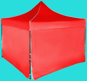 Gyorsan összecsukható sátor 3x3 m – acél, Piros, 4 oldalfal