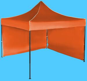 Gyorsan összecsukható sátor 3x3 m – acél, 2 oldalfal, Narancs