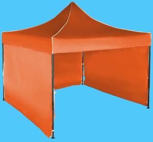 Gyorsan összecsukható sátor 3x3 m – acél, 3 oldalfal, Narancs