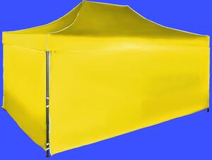 Gyorsan összecsukható sátor 3x4,5 m – acél, Sárga, 4 oldalfal