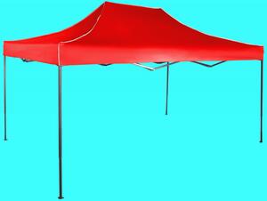 Gyorsan összecsukható sátor 3x4,5 m – acél, Piros, Oldalfalak nélkül