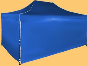 Gyorsan összecsukható sátor 3x4,5 m – acél, Kék, 4 oldalfal