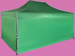 Gyorsan összecsukható sátor 3x4,5 m – acél, Zöld, 4 oldalfal