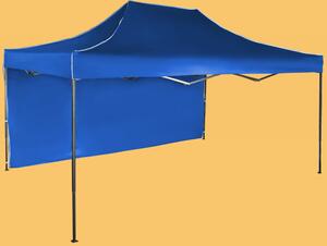 Gyorsan összecsukható sátor 3x4,5 m – acél, Kék, 1 oldalfal
