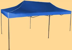 Gyorsan összecsukható sátor 3x6m - acél, Kék, Oldalfalak nélkül
