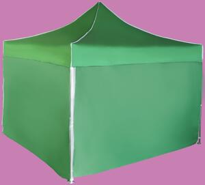 Gyorsan összecsukható sátor 3x3 m - alumínium, Zöld, 4 oldalfal