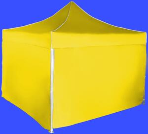 Gyorsan összecsukható sátor 3x3 m - alumínium, Sárga, 4 oldalfal