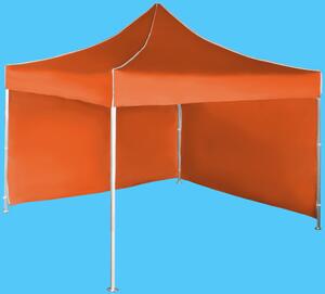 Gyorsan összecsukható sátor 3x3 m - alumínium, 2 oldalfal, Narancs