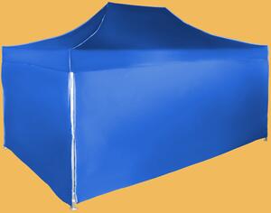 Gyorsan összecsukható sátor 3x4,5m - alumínium, Kék, 4 oldalfal