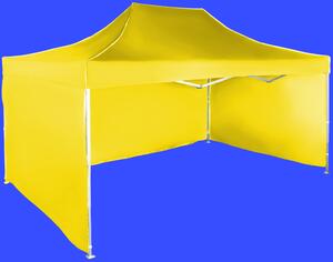 Gyorsan összecsukható sátor 3x4,5m - alumínium, Sárga, 3 oldalfal
