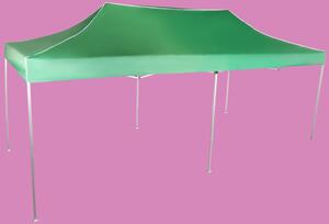 Gyorsan összecsukható sátor 3x6m - alumínium, Zöld, Oldalfalak nélkül