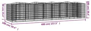 VidaXL íves horganyzott vas gabion magaságyás 400 x 100 x 100 cm