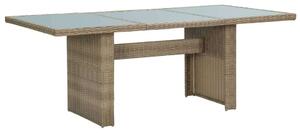 VidaXL Kerti Étkezőasztal - Polyrattan - Üveglap - 200x100 cm