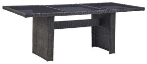 VidaXL Kerti Étkezőasztal - Polyrattan - Üveg - 200x100cm