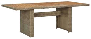 VidaXL Kerti Étkezőasztal - Polyrattan - Barna - 200x100 cm
