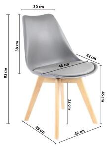 Skandináv stílusú világos szürke szék BASIC