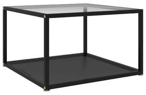 VidaXL fekete és átlátszó edzett üveg dohányzóasztal 60 x 60 x 35 cm
