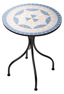 PALAZZO mozaikos kerti asztal kék-krémszín, Ø 55 cm